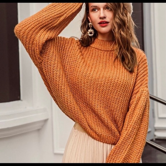 New! Clearance🔥Chunky Knit Roomy wide collared Sweater - Picture 3 of 8